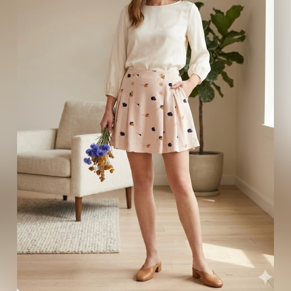 Floral Embroidered Pink Skirt free people